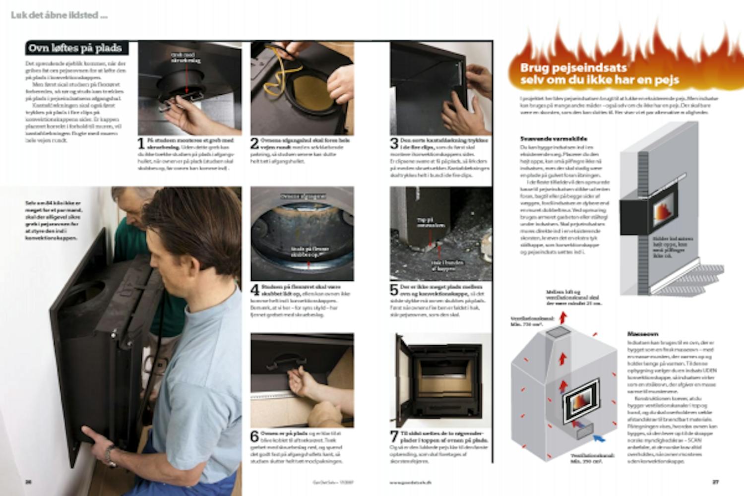 Pejseindsats gennemgående Pejseindsats gennemgående